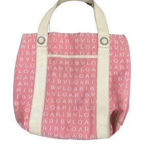 Bvlgari Pink Canvas Tote Bag